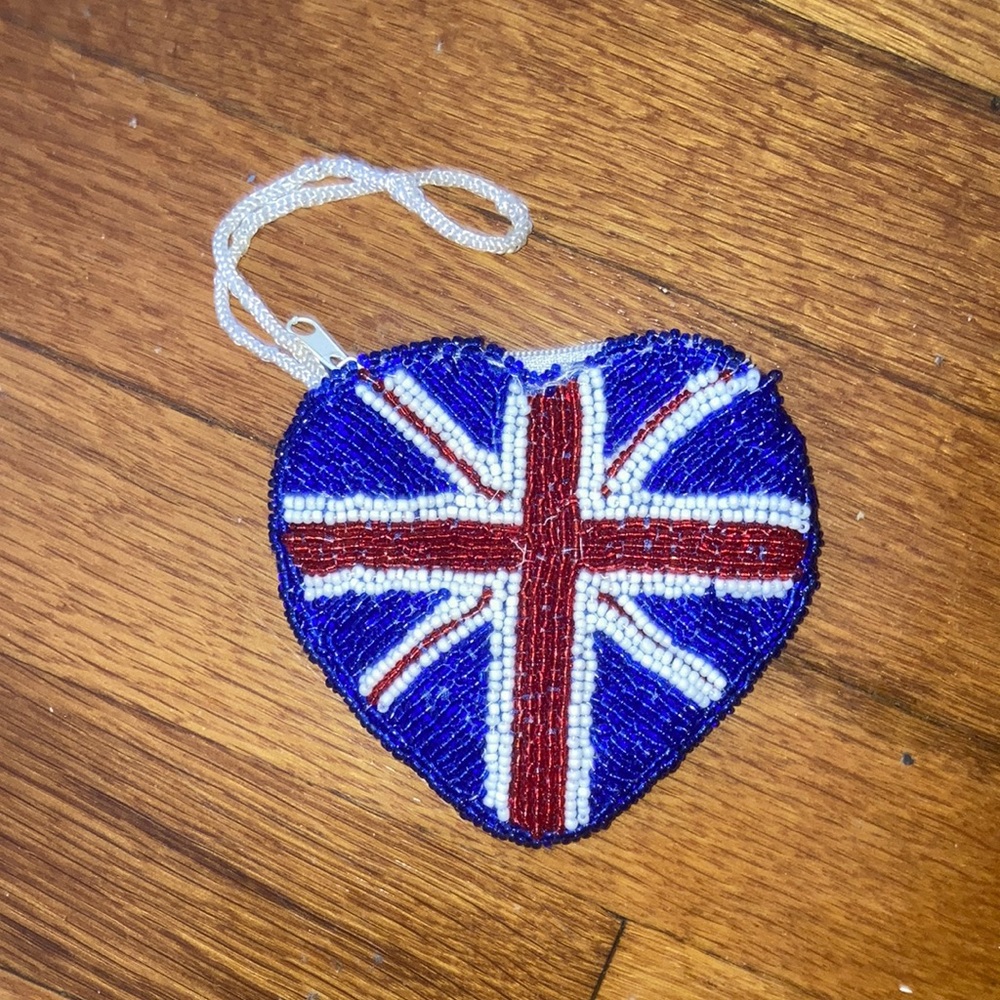 Must Go‼️Donation Sale: Beaded Union Jack Pouch. Read Description 👇